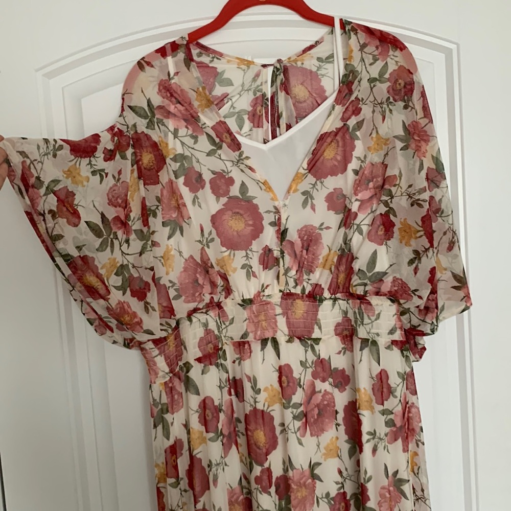 Flirty floral full length dress